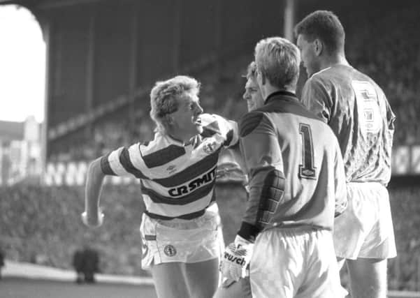 Frank McAvennie confronts Chris Woods as Graham Roberts and Terry Butcher look on. Picture: Donald MacLeod