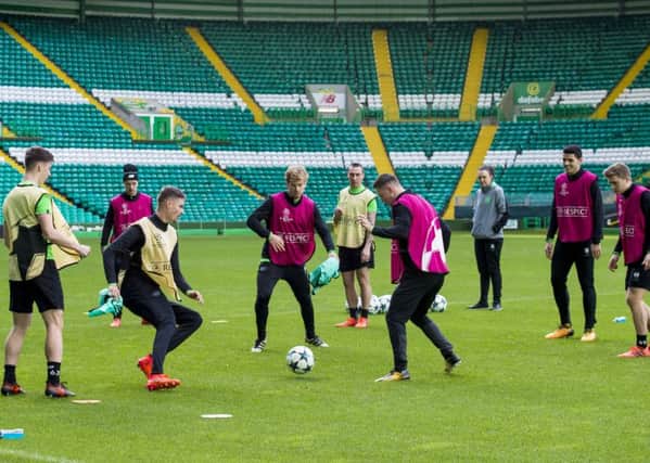 Celtic train ahead of their trip to face Bayern Munich. Picture: SNS Group