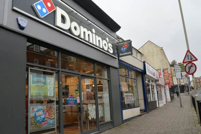 The Domino's Pizza takeaway in Scarborough, where Daniella Hirst and Craig Smith had sex as staff worked on the other side of the counter. Picture: Anna Gowthorpe/PA Wire