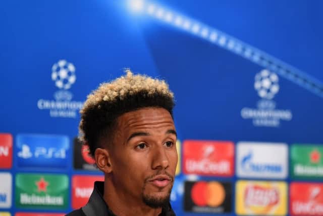 Scott Sinclair faces the media ahead of Celtic's clash against Bayern Munich.