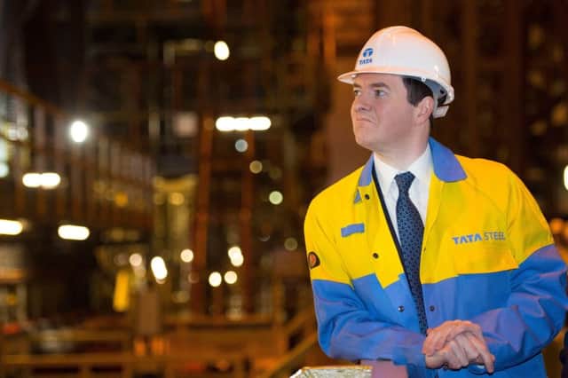 George Osborne visits Tata Steel  which put UK operations up for sale. Picture; Getty