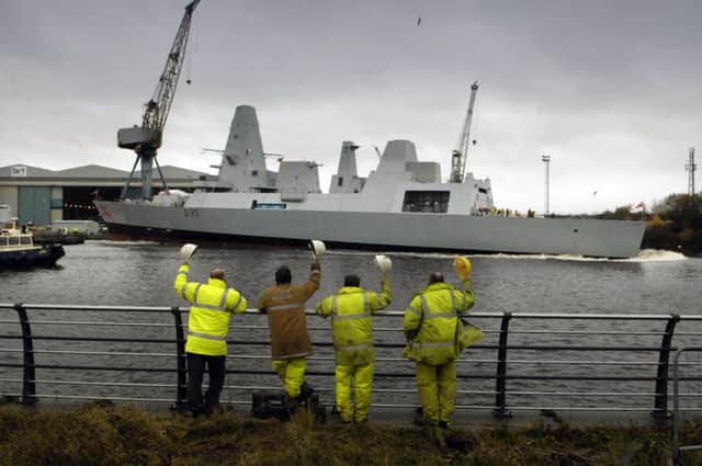 HMS Dragon, the fourth of the Royal Navy's Type 45 destroyers, is launched at Govan in November 2008. Picture: Donald Macleod/TSPL