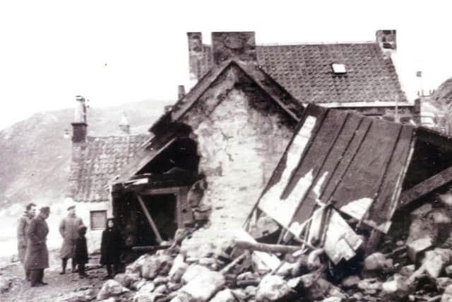 One of the houses destroyed in the fishing village of Crovie which was virtually abandoned following the 1953 storm. PIC: Gardenstown Heritage Centre.