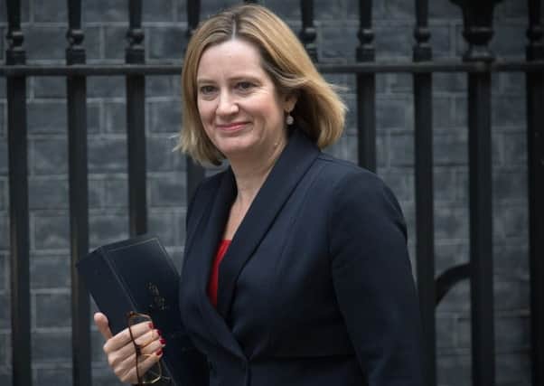 Home Secretary, Amber Rudd, arrives to attend a cabinet meeting in Downing Street.  (Photo by Carl Court/Getty Images)