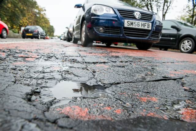 A pothole in Craiglockhart. Picture: Ian Georgeson.