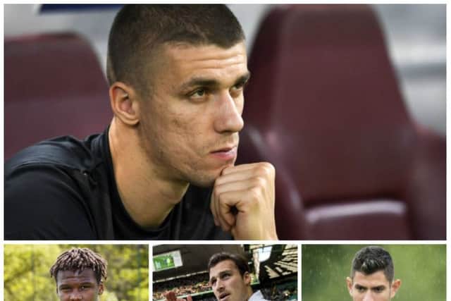Jozo Simunovic, main, has struggled with injuries as have Dedryck Boyata, bottom left and Erik Sviatchenko. Nir Bitton, bottom right, has filled in on occasion. Pictures: Getty/PA/SNS Group