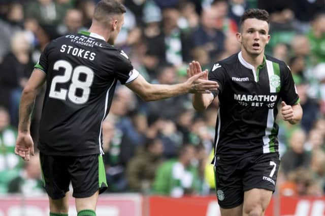 Hibernian's John McGinn (right) played a starring role the last time the teams met. Picture: SNS