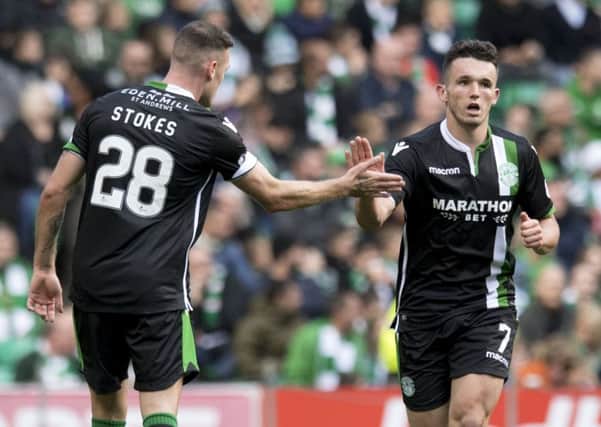 Hibernian's John McGinn (right) played a starring role the last time the teams met. Picture: SNS