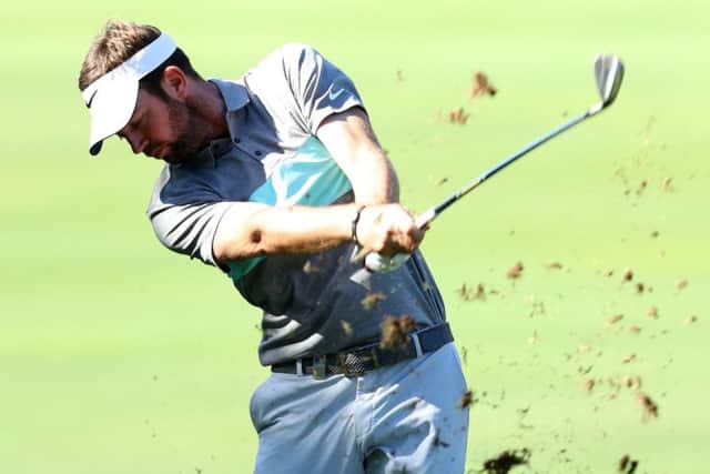 Scott Jamieson hits his second on the ninth at Valderrama. Picture: Warren Little/Getty Images