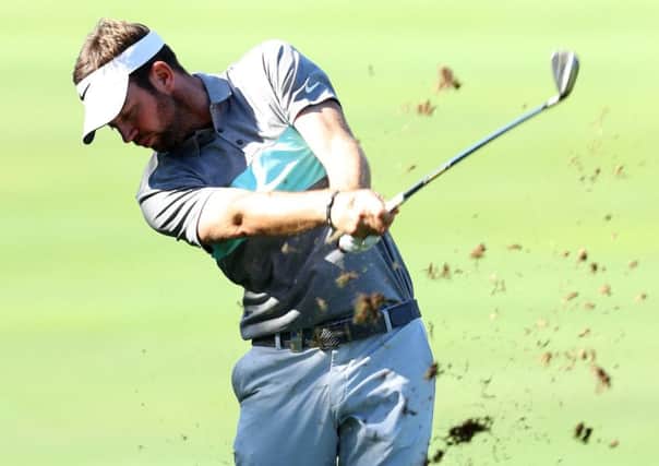 Scott Jamieson hits his second on the ninth at Valderrama. Picture: Warren Little/Getty Images