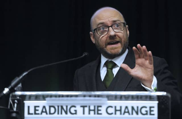Patrick Harvie, co-convener of the Scottish Green Party, addresses the conference.
Picture: Neil Hanna