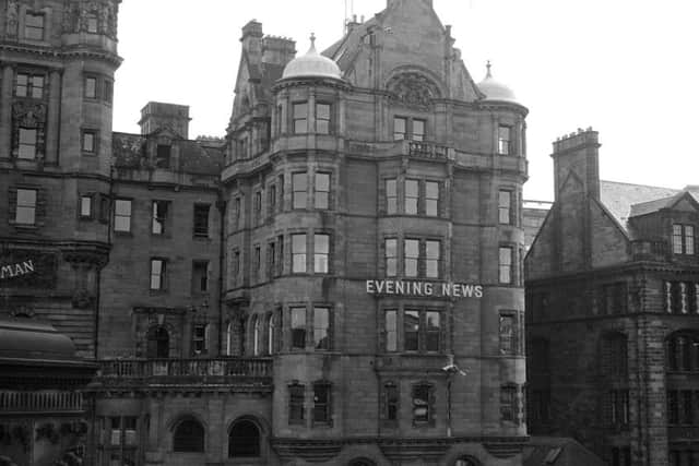 The Scotsman and Evening News Offices on North Bridge. The Steps can be seen in the centre of the shot. Picture: The Scotsman