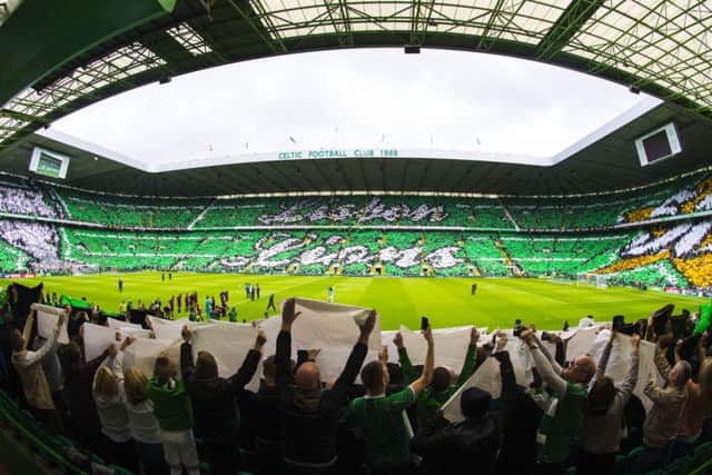 Celtic fans were honoured for this display to mark the 50th anniversary of the Lisbon Lions. Picture: SNS Group