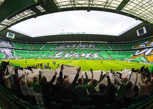 Celtic fans were honoured for this display to mark the 50th anniversary of the Lisbon Lions. Picture: SNS Group