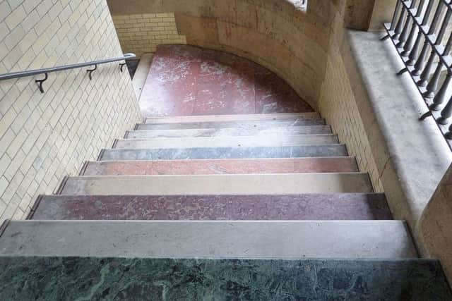 Each step is clad in a different colour of marble. Picture: Creative Commons