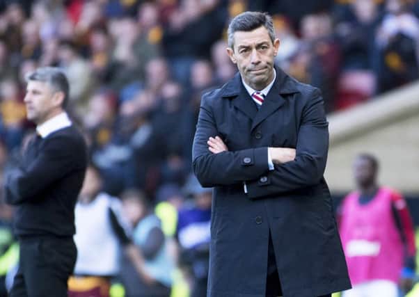 Rangers manager Pedro Caixinha and, far left, Motherwell boss Stephen Robinson. Picture: SNS Group