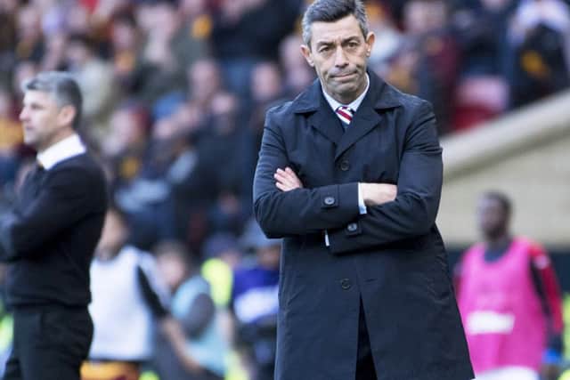 Pedro Caixinha's grimace during Sundays League Cup semi-final defeat by Motherwell illustrates a story of failure. Picture: SNS.