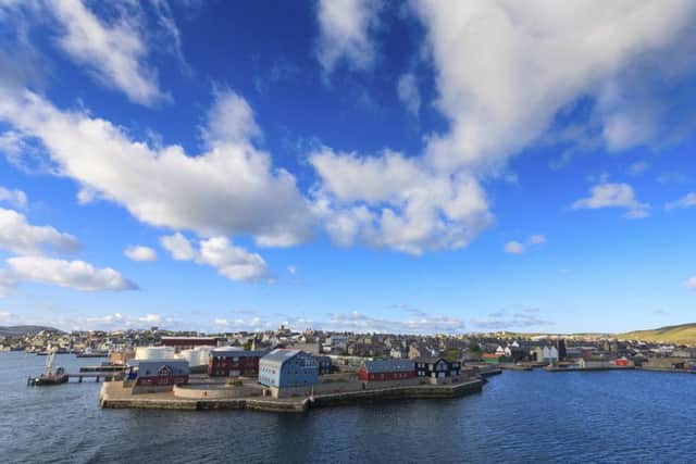 Lerwick - the island's biggest town - under a blue sky. Picture: iStock