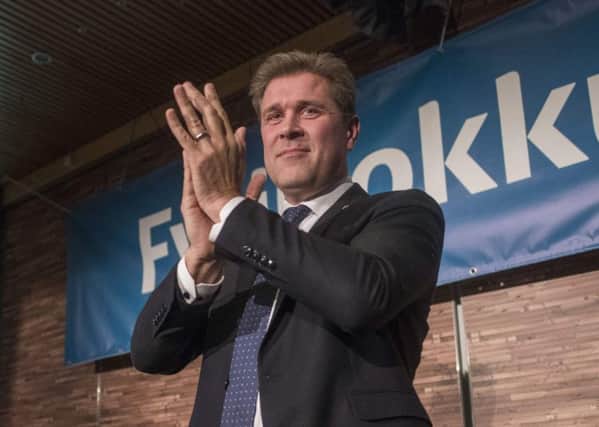 Bjarni Benidiksson of the conservative Independence Party. 
Icelanders voted Saturday in a close general election marked by deep distrust of the scandal-hit political class despite a thriving economy, with the left wing hoping to oust conservative Prime Minister Bjarni Benediktsson. Picture: HALLDOR KOLBEINS/AFP/Getty Images