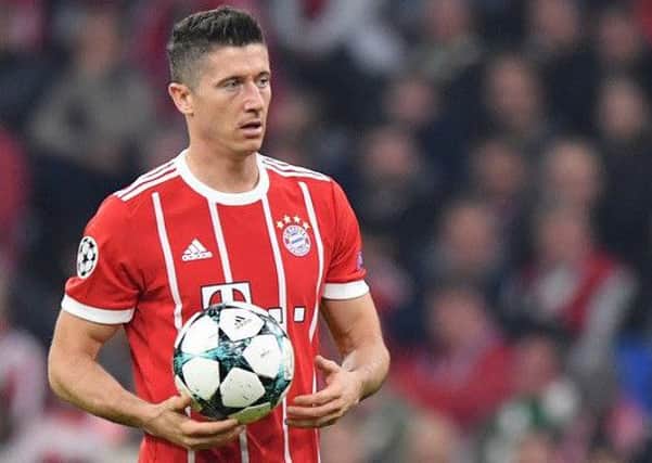 Robert Lewandowski has been ruled out of Bayern Munich's trip to Glasgow with a suspected thigh problem. Picture: Getty Images