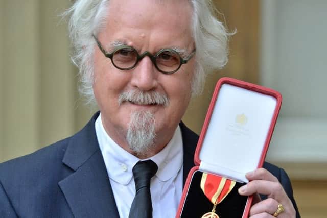 Sir Billy Connolly after being knighted by the Duke of Cambridge during an Investiture ceremony at Buckingham Palace, Photo: John Stillwell/PA Wire