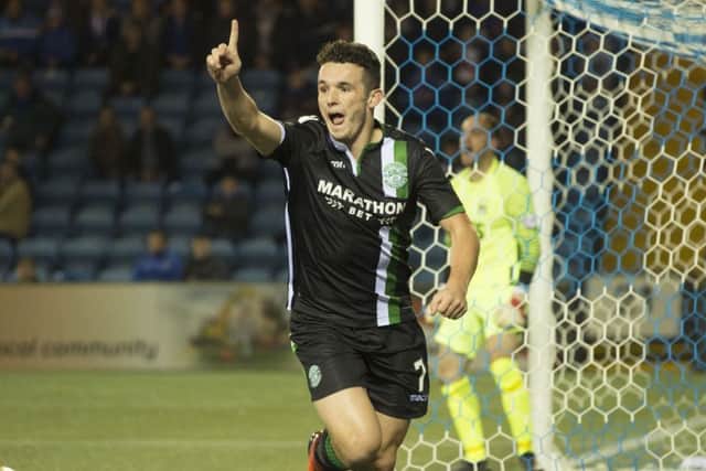 John McGinn celebrates scoring Celtic's opener. Picture: SNS
