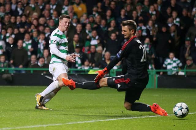 Callum McGregor equalises for Celtic. Picture: PA