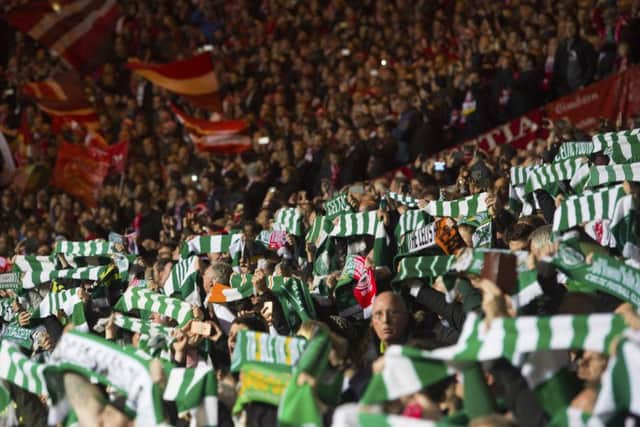 Celtic and Bayern fans at Tuesday night's match. Picture: SNS