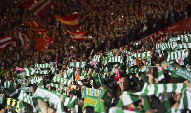 Celtic and Bayern fans at Tuesday night's match. Picture: SNS