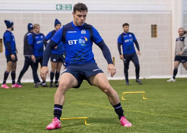 Lee Jones is put through his paces at a Scotland training session at the Oriam. Picture: SNS Group