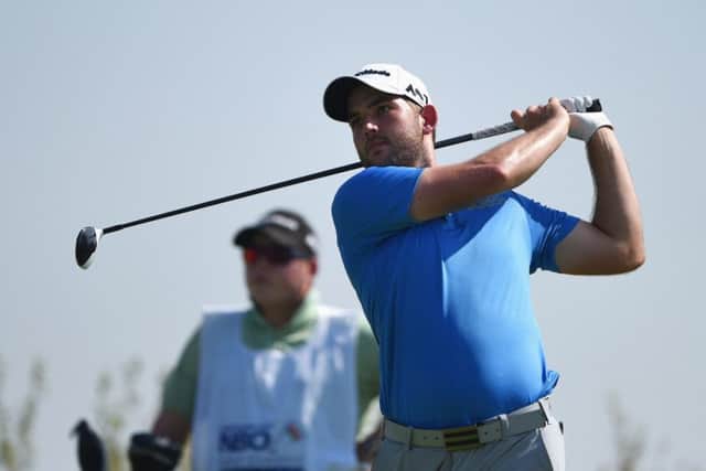 Scotland's Bradley Neil tees off on the 3rd hole on Day Two of the NBO Golf Classic Grand Final in Oman. Picture: Tom Dulat/Getty Images