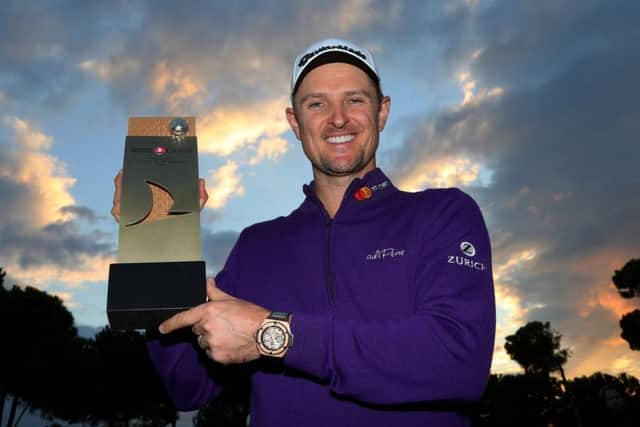 Justin Rose after his victory at the Turkish Airlines Open at the Regnum Carya Golf & Spa Resort.  Picture: Richard Heathcote/Getty Images