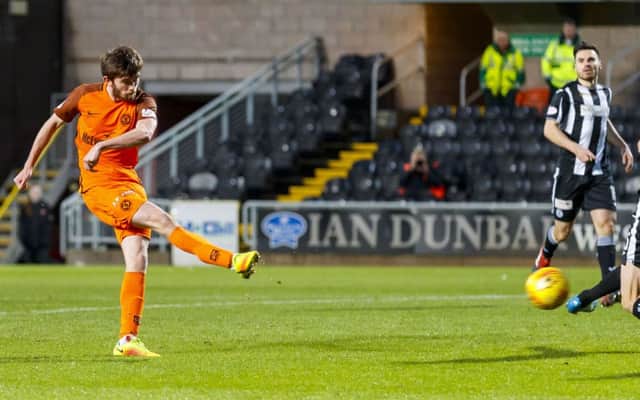 Dundee Utd's Sam Stanton scores to make it 2-0. Picture: SNS/Roddy Scott