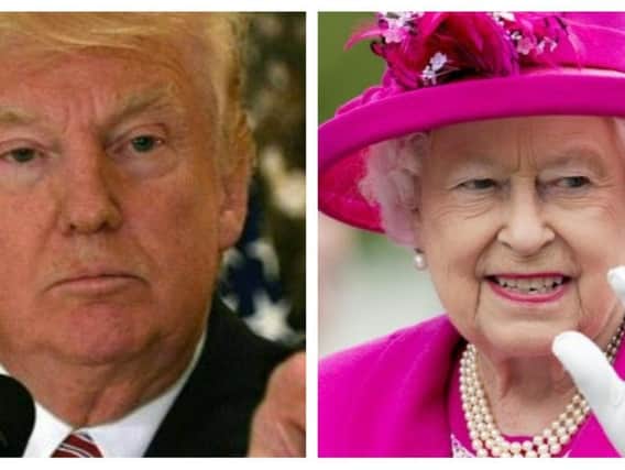 Donald Trump and the Queen. Picture: PA