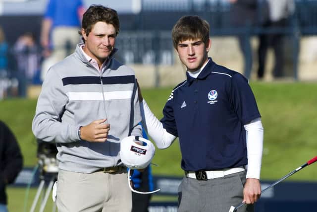 Bradley Neil, right, played with
American pro Peter Uihlein at the 2013 Dunhill Links Championship. Picture: Kenny Smith