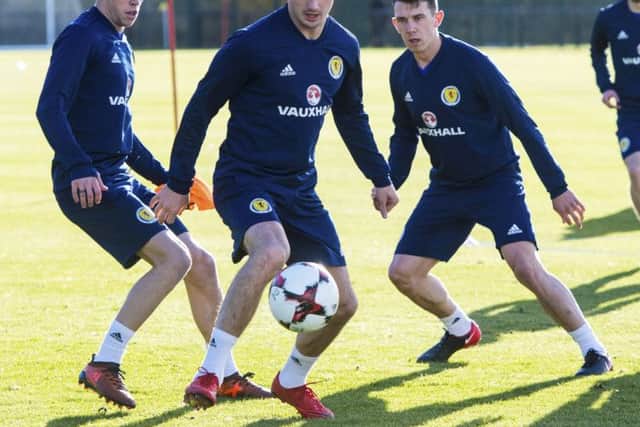 Kenny McLean during a Scotland training session. Picture: SNS
