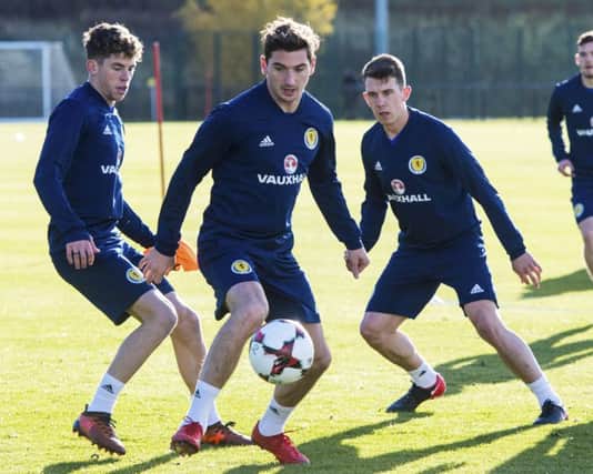 Kenny McLean during a Scotland training session. Picture: SNS