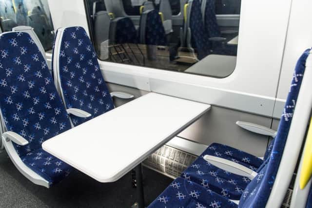A Class 385 standard class carriage table. Picture: ScotRail
