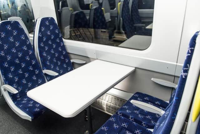 A Class 385 standard class carriage table. Picture: ScotRail