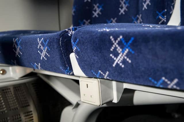 Power sockets are between seats rather than under windows. Picture: ScotRail