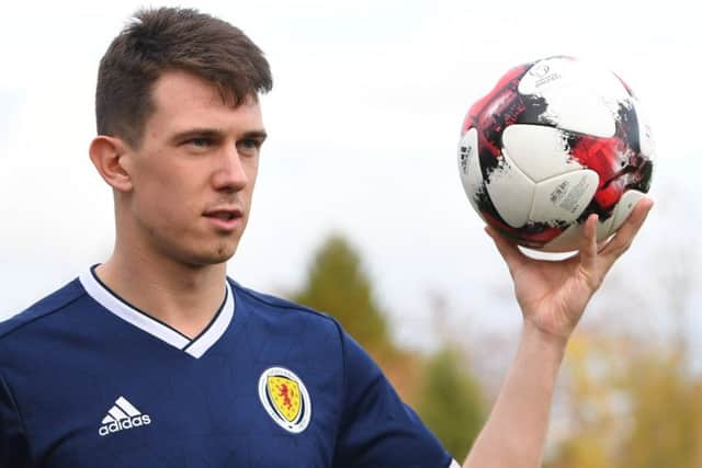 Ryan Jack models the new Scotland home kit. Picture: Ross Parker/SNS