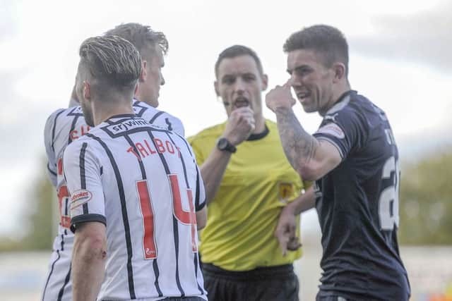 Kevin O'Hara, right, was alleged to have taunted Dean Shiels. Picture: Michael Gillen