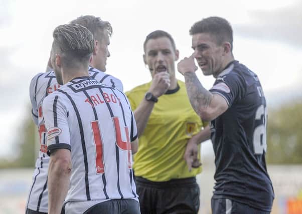 Kevin O'Hara, right, was alleged to have taunted Dean Shiels. Picture: Michael Gillen