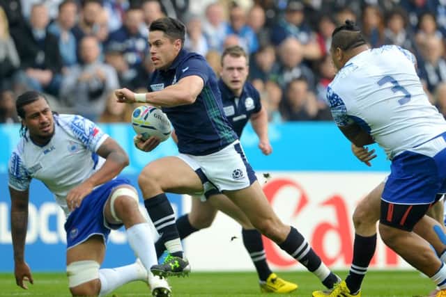 Scotland's Sean Maitland in action against Samoa during the 2015 Rugby World Cup. Picture: Jane Barlow