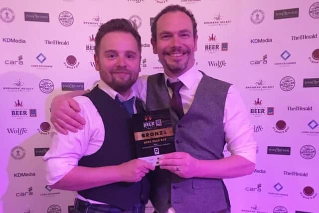 Gary and Jonny clutching their Bronze Prize for Small Pack Beer 2016 at the prestigious SIBA awards. They picked up Silver in 2017 for Independent Keg Beer.