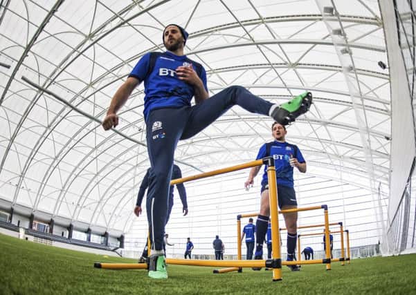 Scotland's Tommy Seymour during training at Oriam. Picture: Gary Hutchison/SNS/SRU