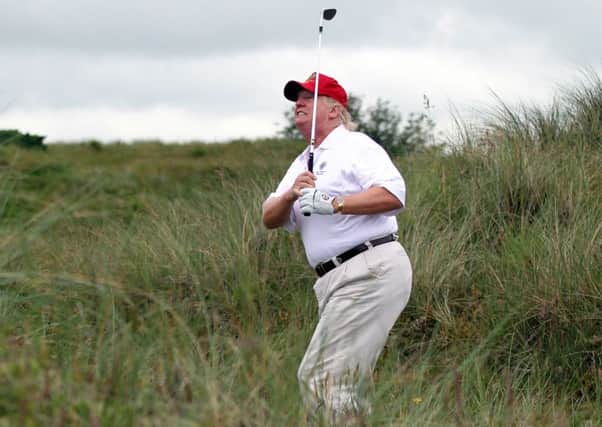 Donald Trump plays a round at his Trump International Golf Links Course in Balmedie, Aberdeenshire. (Picture: Getty Images)