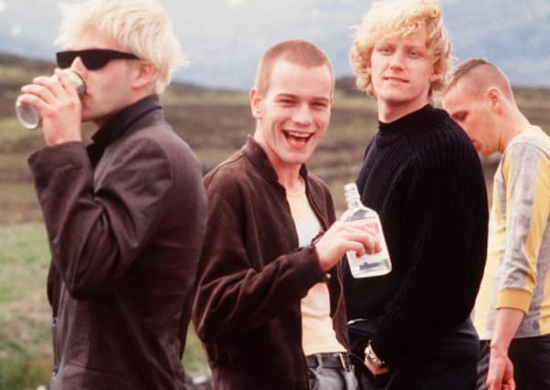 Mark Renton, second from left, and friends take an ill-fated trip into the Scottish countryside in the film Trainspotting (Picture: The Kobal Collection)