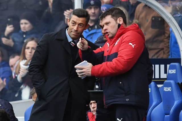 Rangers will "take its time" to replace Pedro Caixinha (right) with Graeme Murty (left) to continue as interim boss. Picture: SNS/Craig Williamson