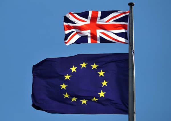 The Union flag and the EU flag fly from the same mast above the Summerhall building in Edinburgh. Picture: Jane Barlow/PA Wire